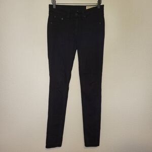 Rag & Bone The Legging Jean in Black Plush size 25